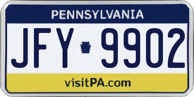PA license plate JFY9902