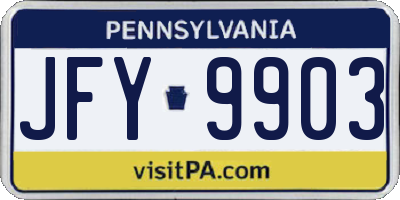 PA license plate JFY9903