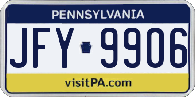 PA license plate JFY9906
