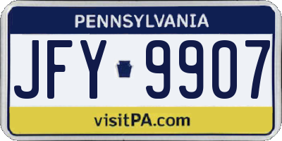PA license plate JFY9907