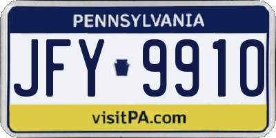PA license plate JFY9910