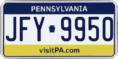 PA license plate JFY9950
