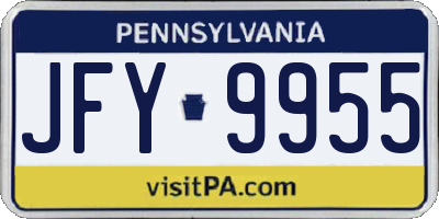 PA license plate JFY9955