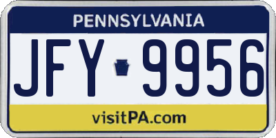 PA license plate JFY9956