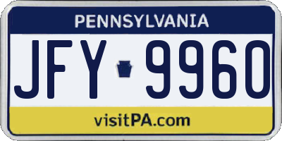 PA license plate JFY9960