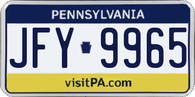 PA license plate JFY9965