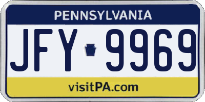 PA license plate JFY9969