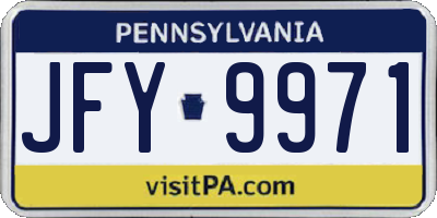 PA license plate JFY9971