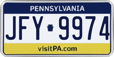 PA license plate JFY9974