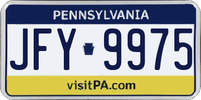 PA license plate JFY9975