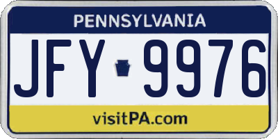 PA license plate JFY9976
