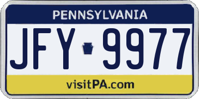 PA license plate JFY9977