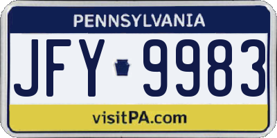 PA license plate JFY9983