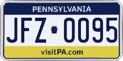 PA license plate JFZ0095