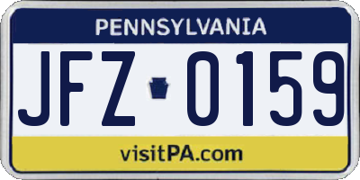 PA license plate JFZ0159