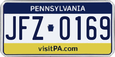 PA license plate JFZ0169