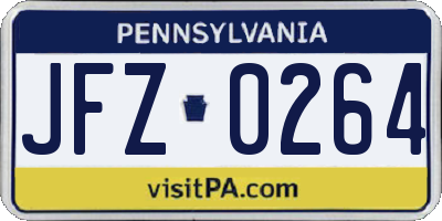 PA license plate JFZ0264