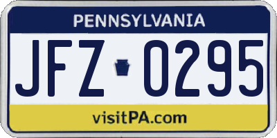PA license plate JFZ0295