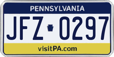 PA license plate JFZ0297