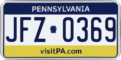 PA license plate JFZ0369