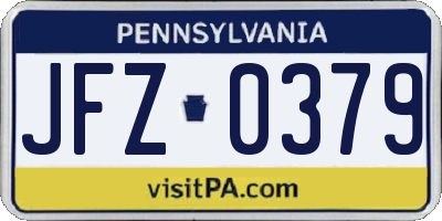 PA license plate JFZ0379