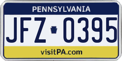 PA license plate JFZ0395
