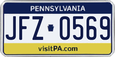 PA license plate JFZ0569