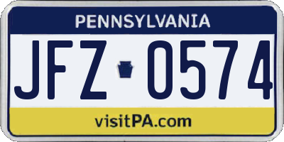 PA license plate JFZ0574