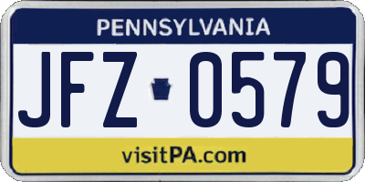 PA license plate JFZ0579