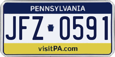 PA license plate JFZ0591