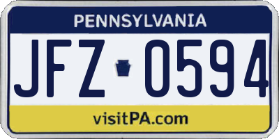 PA license plate JFZ0594