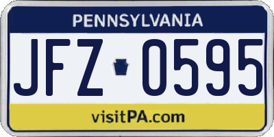 PA license plate JFZ0595