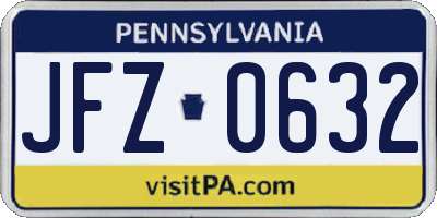 PA license plate JFZ0632