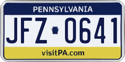 PA license plate JFZ0641