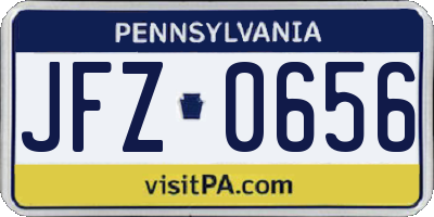 PA license plate JFZ0656