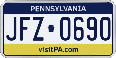 PA license plate JFZ0690