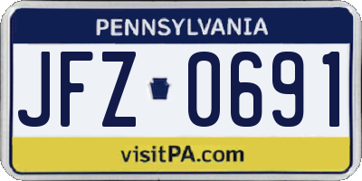 PA license plate JFZ0691