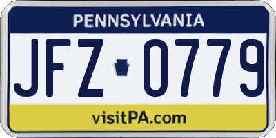 PA license plate JFZ0779