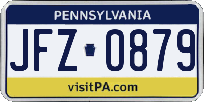 PA license plate JFZ0879