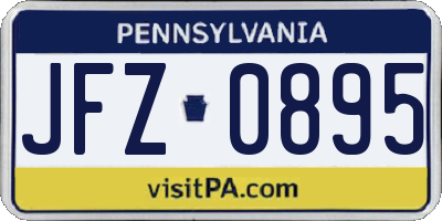 PA license plate JFZ0895