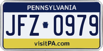 PA license plate JFZ0979