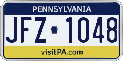 PA license plate JFZ1048