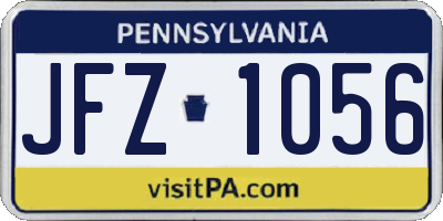 PA license plate JFZ1056