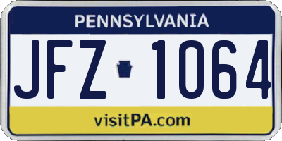 PA license plate JFZ1064