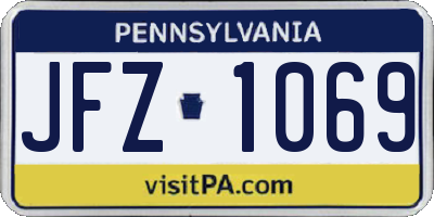 PA license plate JFZ1069