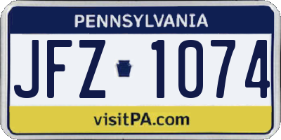 PA license plate JFZ1074