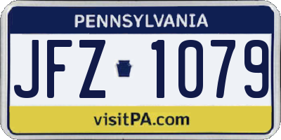 PA license plate JFZ1079