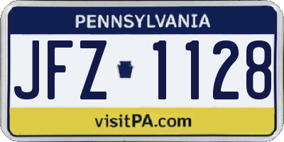 PA license plate JFZ1128