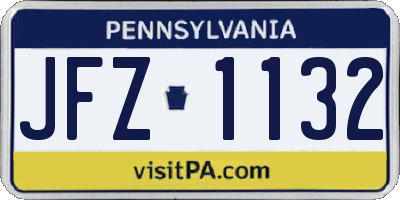 PA license plate JFZ1132