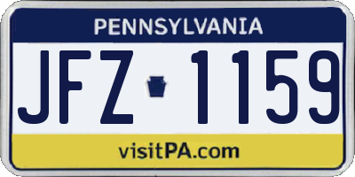 PA license plate JFZ1159